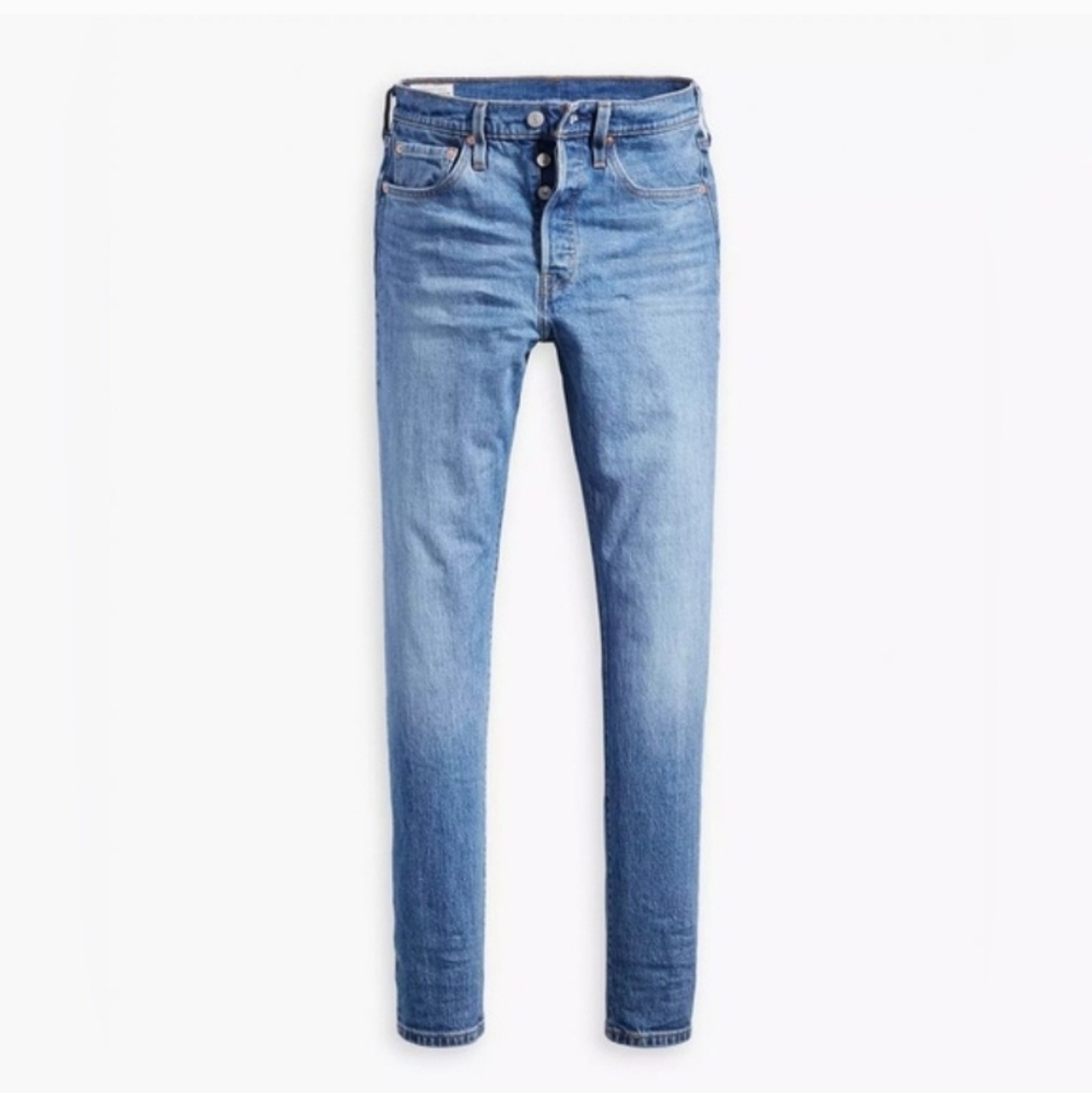 Levi's Premium 501 High-Rise Skinny Leg Jeans - Light Blue (17) - Picture 4 of 8